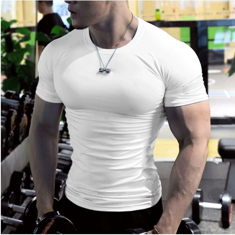 Camiseta de treino masculina, corrida, fitness, top