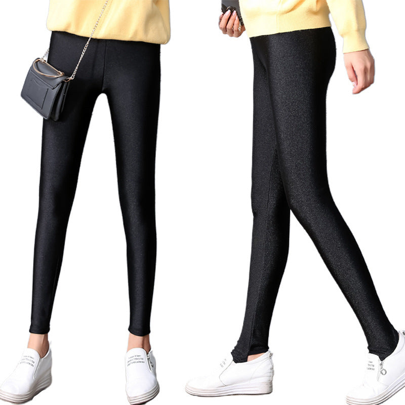 Leggings Femininas Exteriores Plus Veludo Calças Quentes Calças Brilhantes