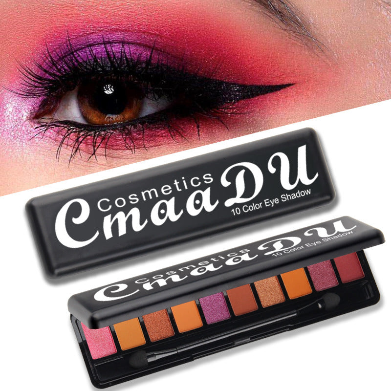 Paleta de sombras peroladas matte criativa de 10 cores