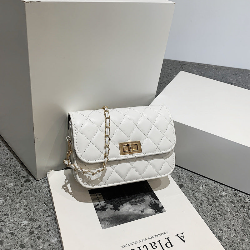 Moda feminina casual diamante corrente ombro mensageiro bolsa