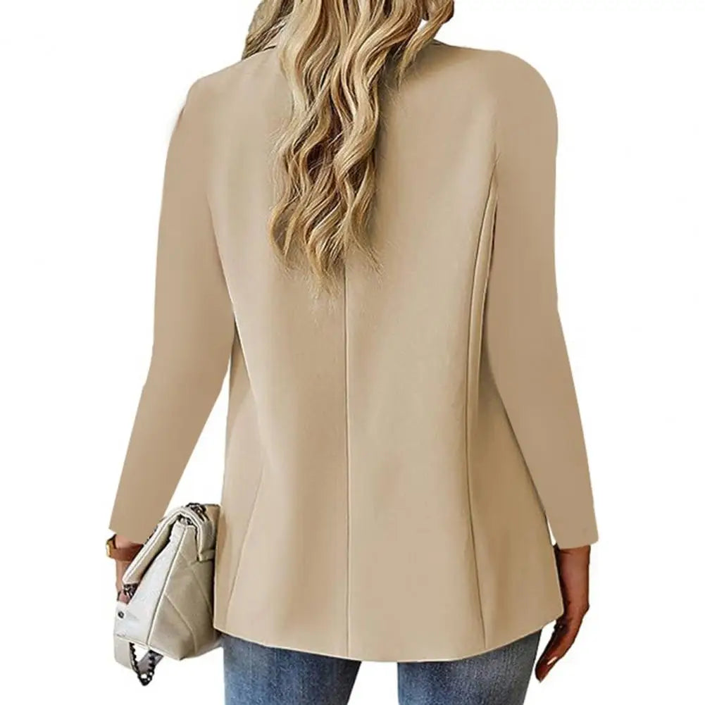 Women Workwear Stylish Women's Office Coats Single Button Straight Cut Anti-wrinkle for Formal Business Commute in Spring Fall