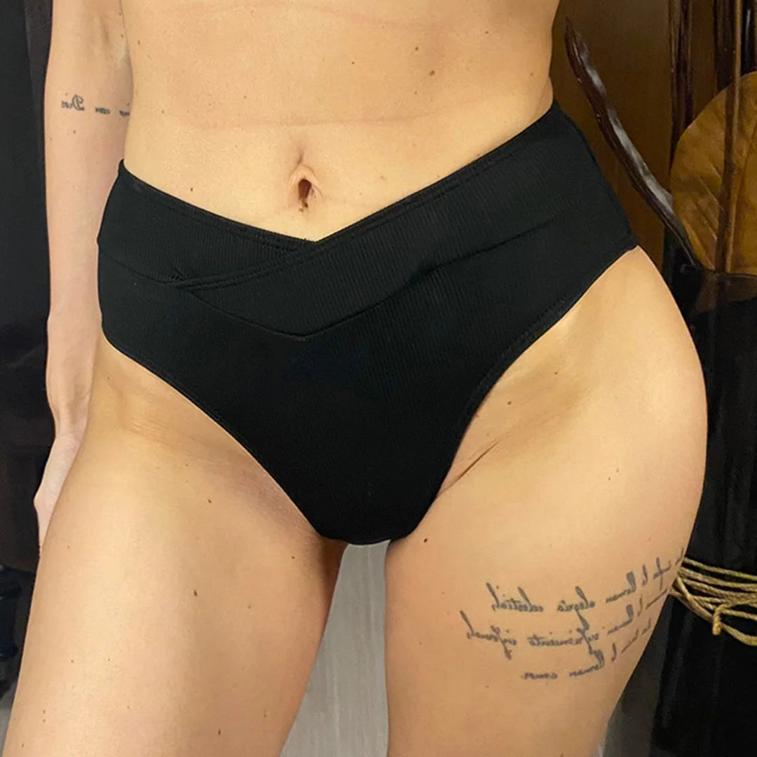 Scrunch Bikini Bottom | High Waist Brazilian Thong Style