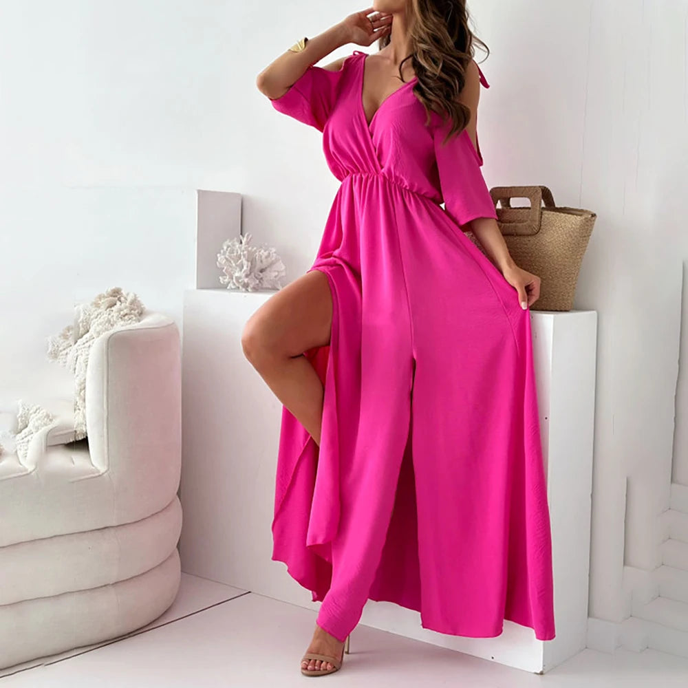 M XL Vintage Women's Dress 2024 Summer Sexy Vacation Beach Sundress Korean Female Clothing Slim Evening Party Formal Occas Dress