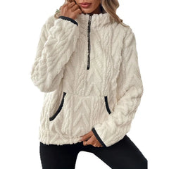 Oversized Fleece Half-Zip Sweatshirt – Autumn & Winter