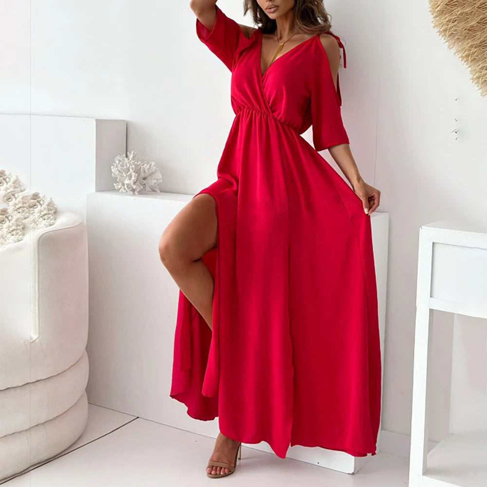 M XL Vintage Women's Dress 2024 Summer Sexy Vacation Beach Sundress Korean Female Clothing Slim Evening Party Formal Occas Dress