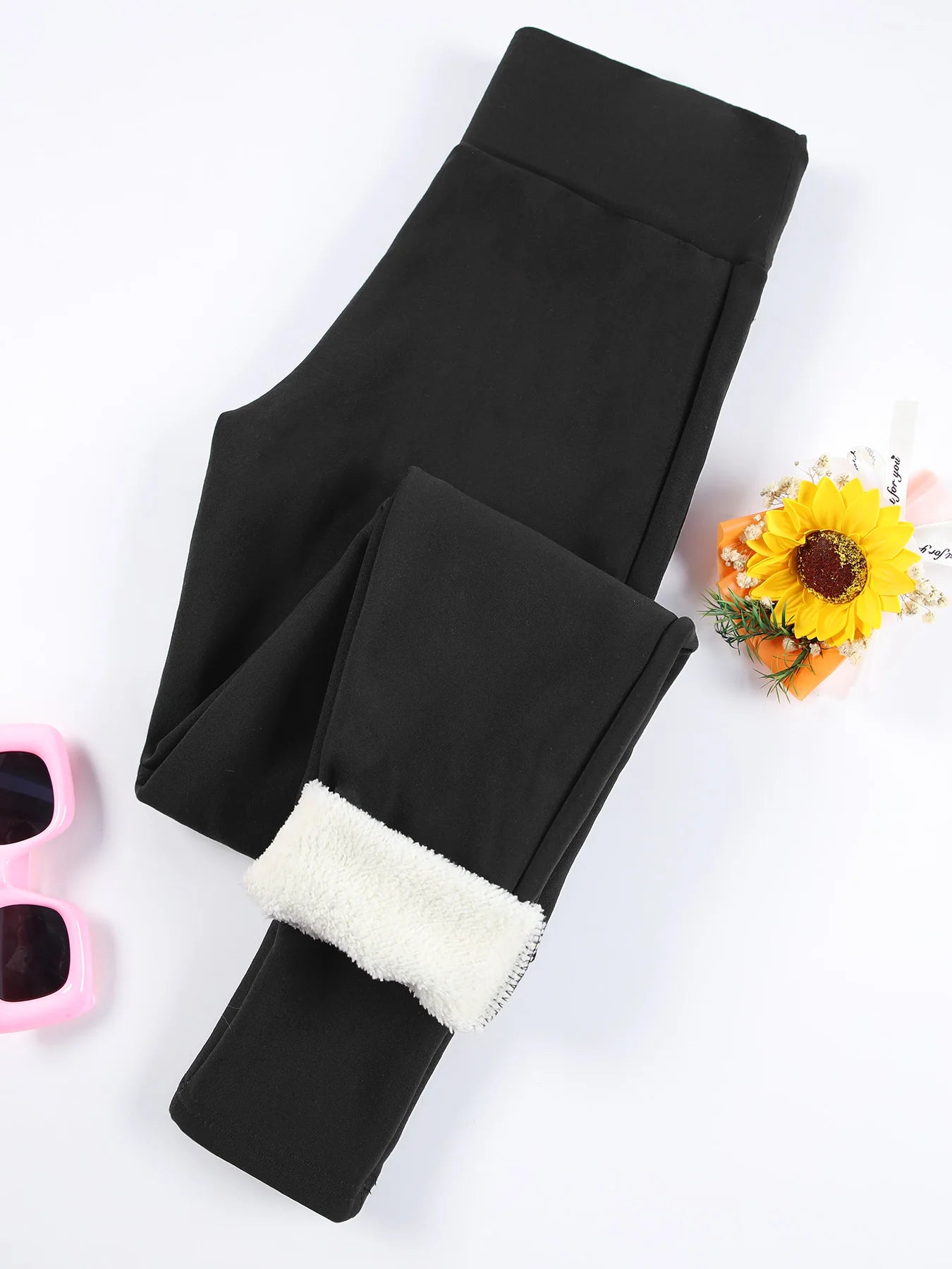 High-Waist Fleece Velvet Leggings – Autumn & Winter