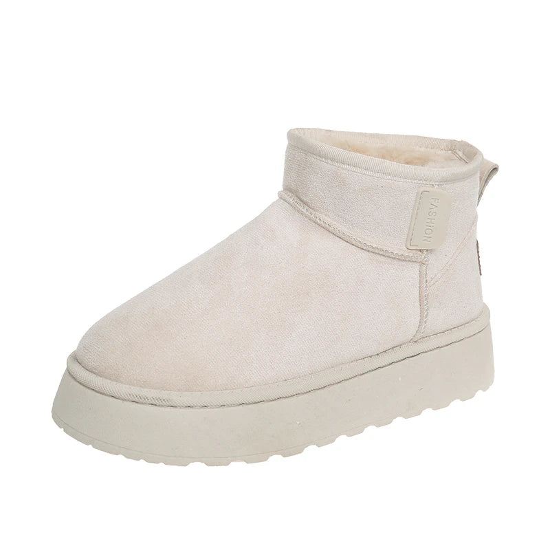 Women’s Winter Snow Boots – Thick sole, fleece-lined, short, warm, anti-slip.
