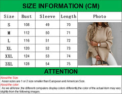 Loose Black Knit Sweater with High Neck – Autumn & Winter