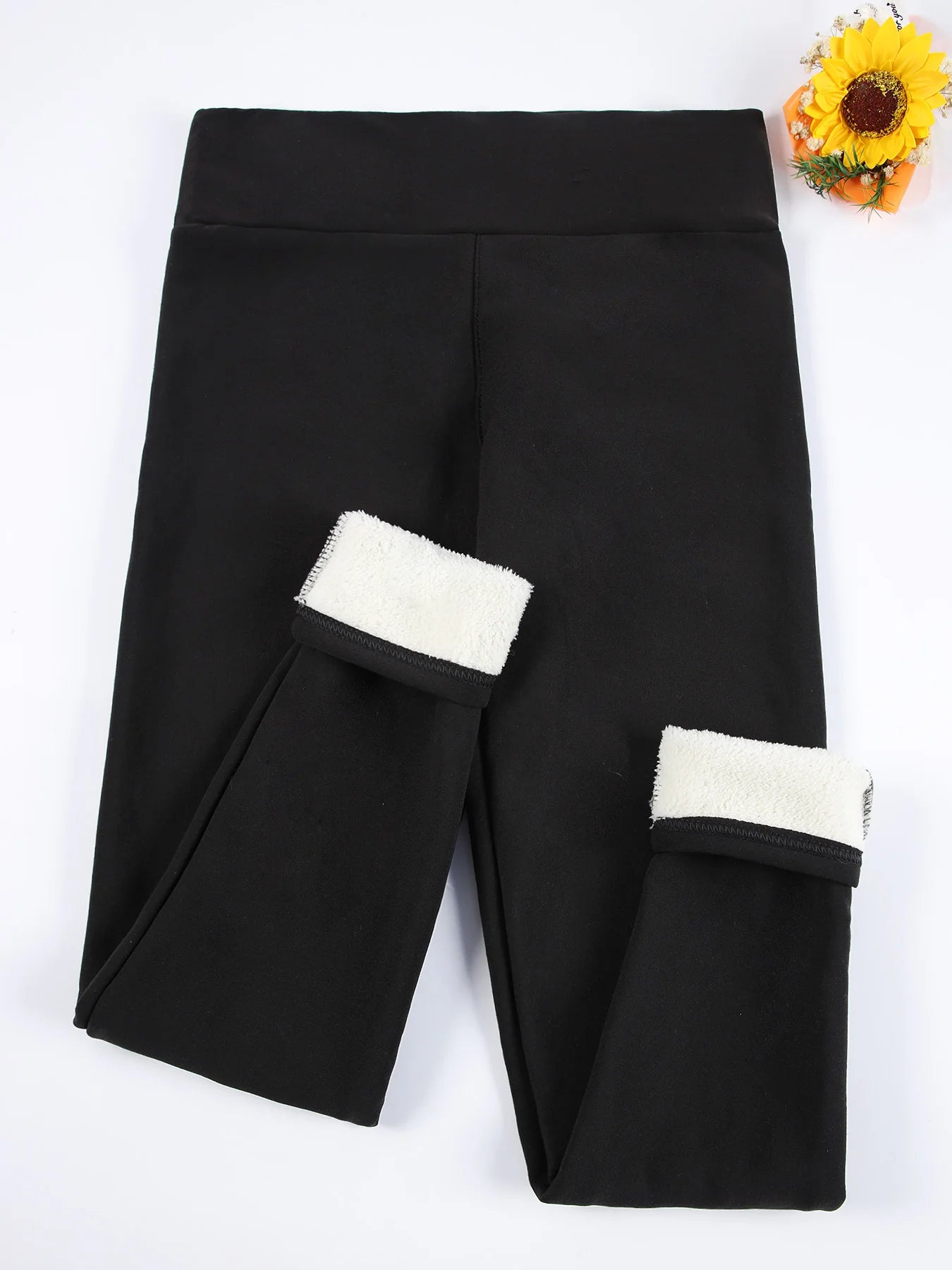 High-Waist Fleece Velvet Leggings – Autumn & Winter