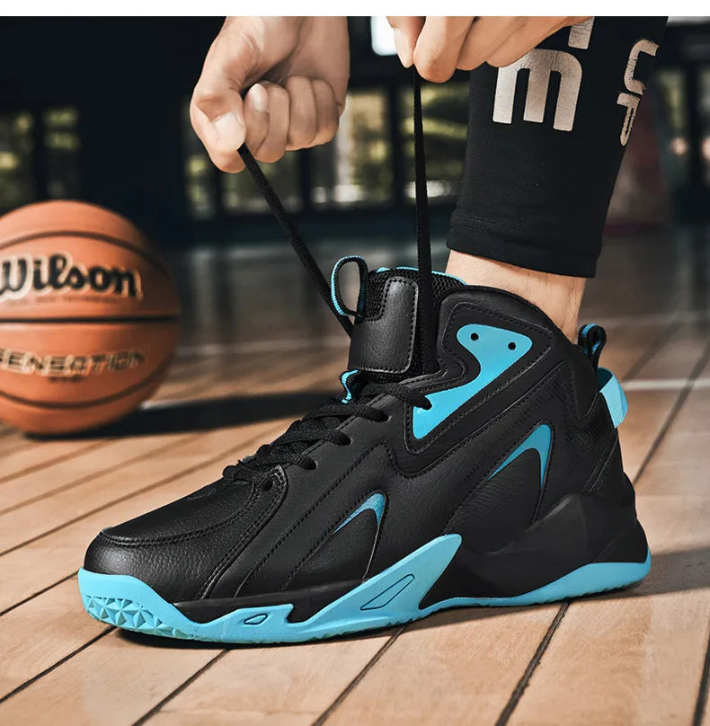 BXBR 2023  Men High-Top  Leather Basketball Shoes Training Sneakers Sport Shoes Big Size 48 49 50 51 Anti-Slip  basketball shoes