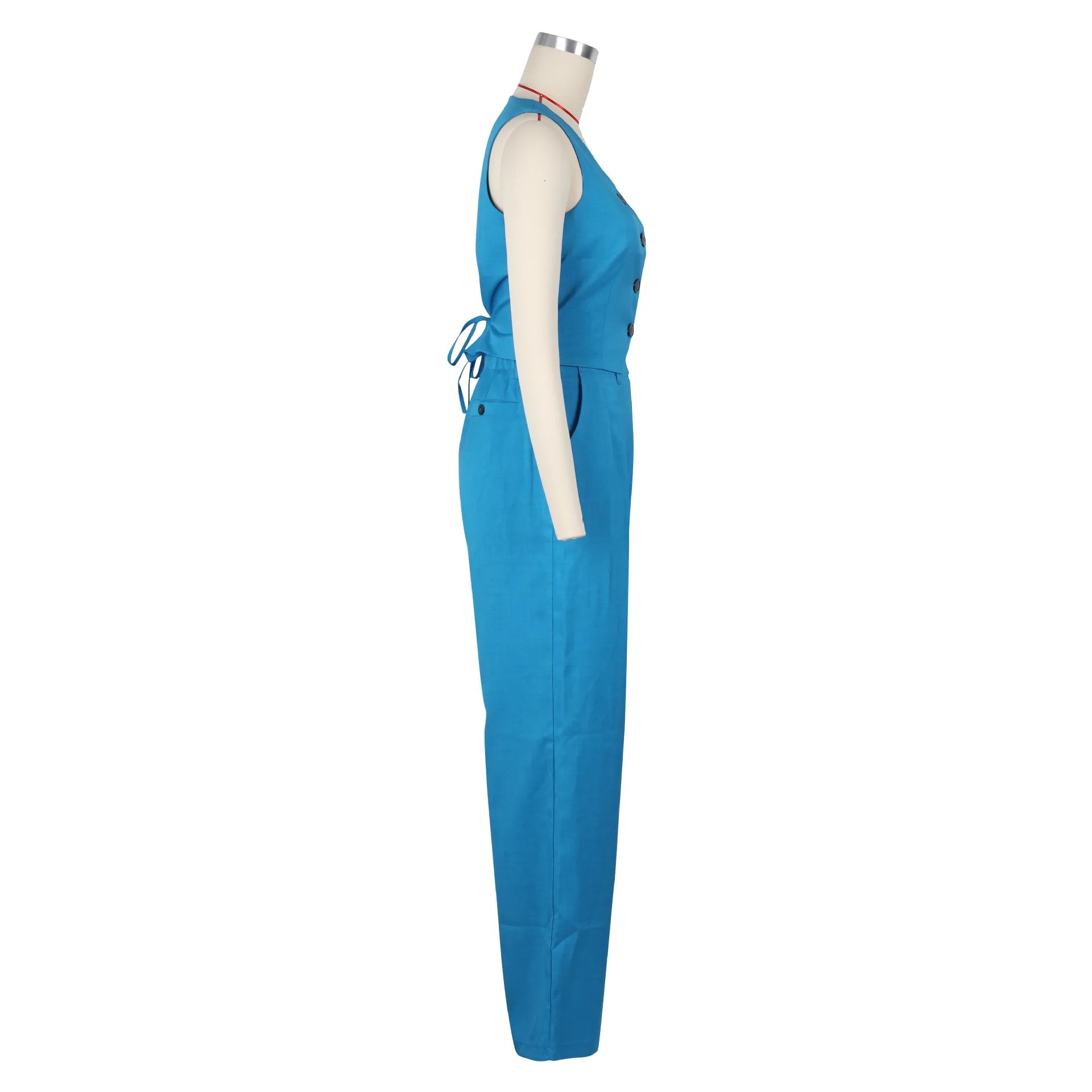 Fashion Sleeveless Vest Pants Women Solid Color Suit Spring Summer V Neck Ultra Short Top + Slim Pants Female Office 2 Piece Set