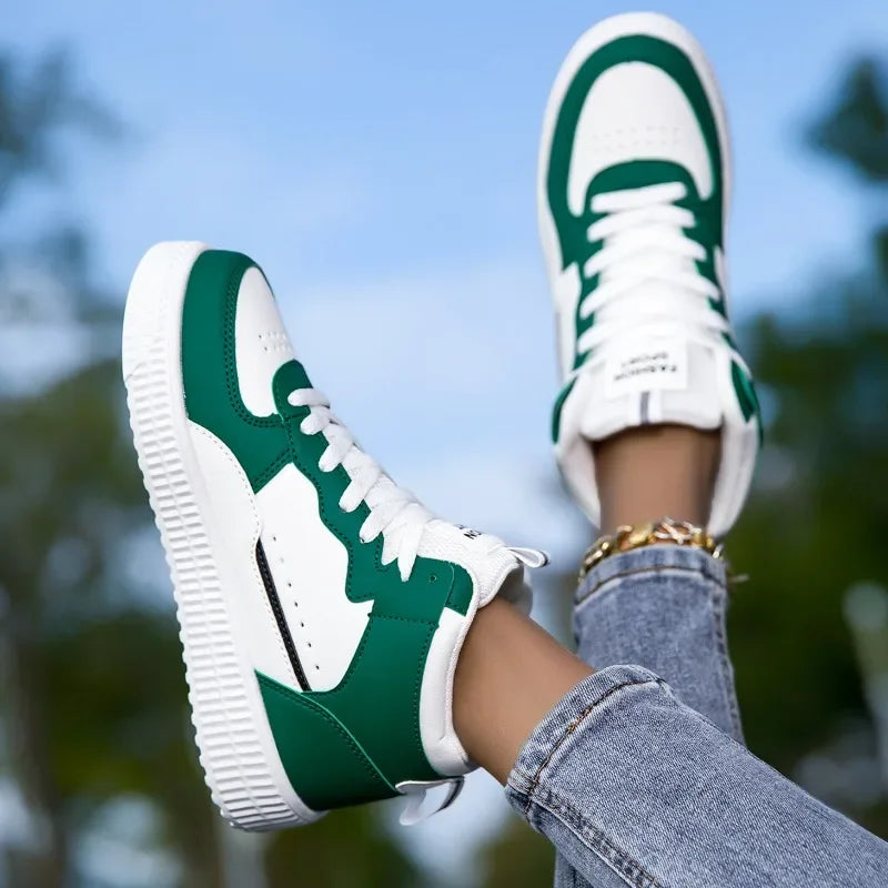Women’s high-top sneakers, lightweight and durable. Sporty style.