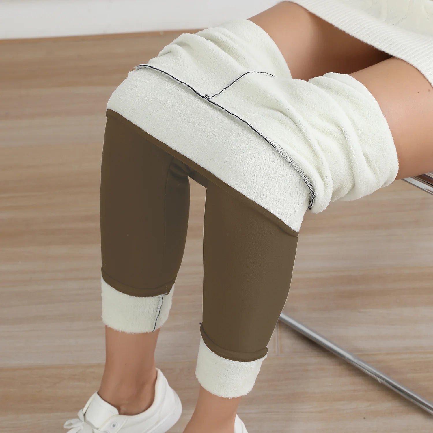 High-Waist Fleece Velvet Leggings – Autumn & Winter