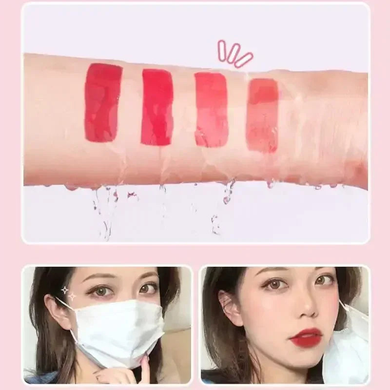 Water Mirror Lip Gloss 4 Color Moisturizing Lip Glaze Long Lasting Lip Ink Face Lip Dual Purpose Liquid Lipstick Cosmetic Makeup