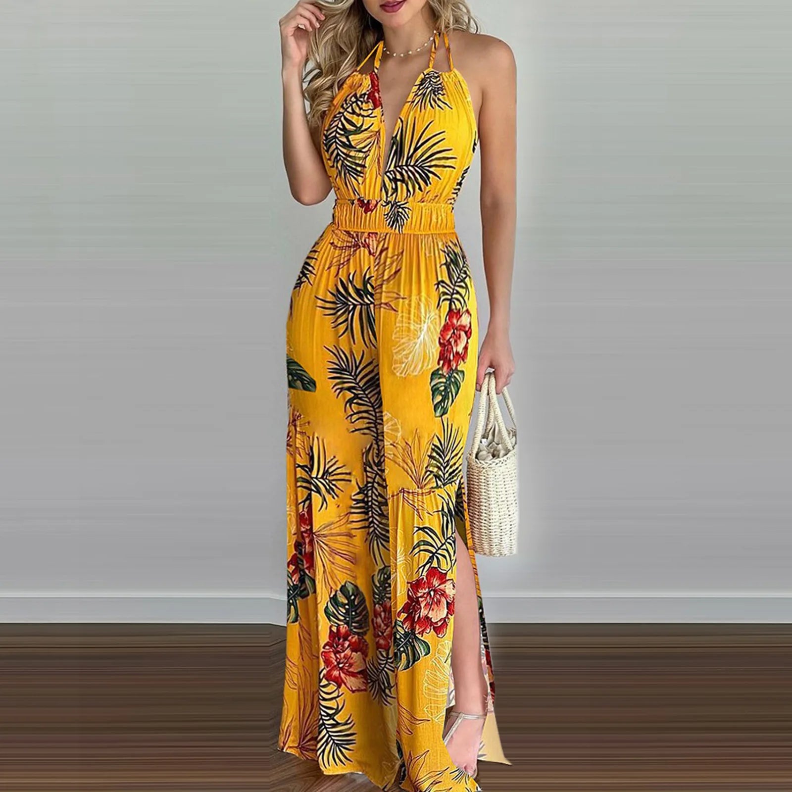 women's jumpsuit with v-neck