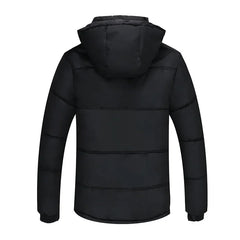 Thickened cotton padded men’s jacket, warm and medium-length.
