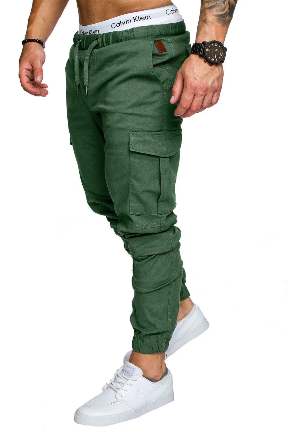 New Tooling Multi Pocket Trousers Men's Cargo Pants Woven Fabric Casual Safari Style Joggers Men