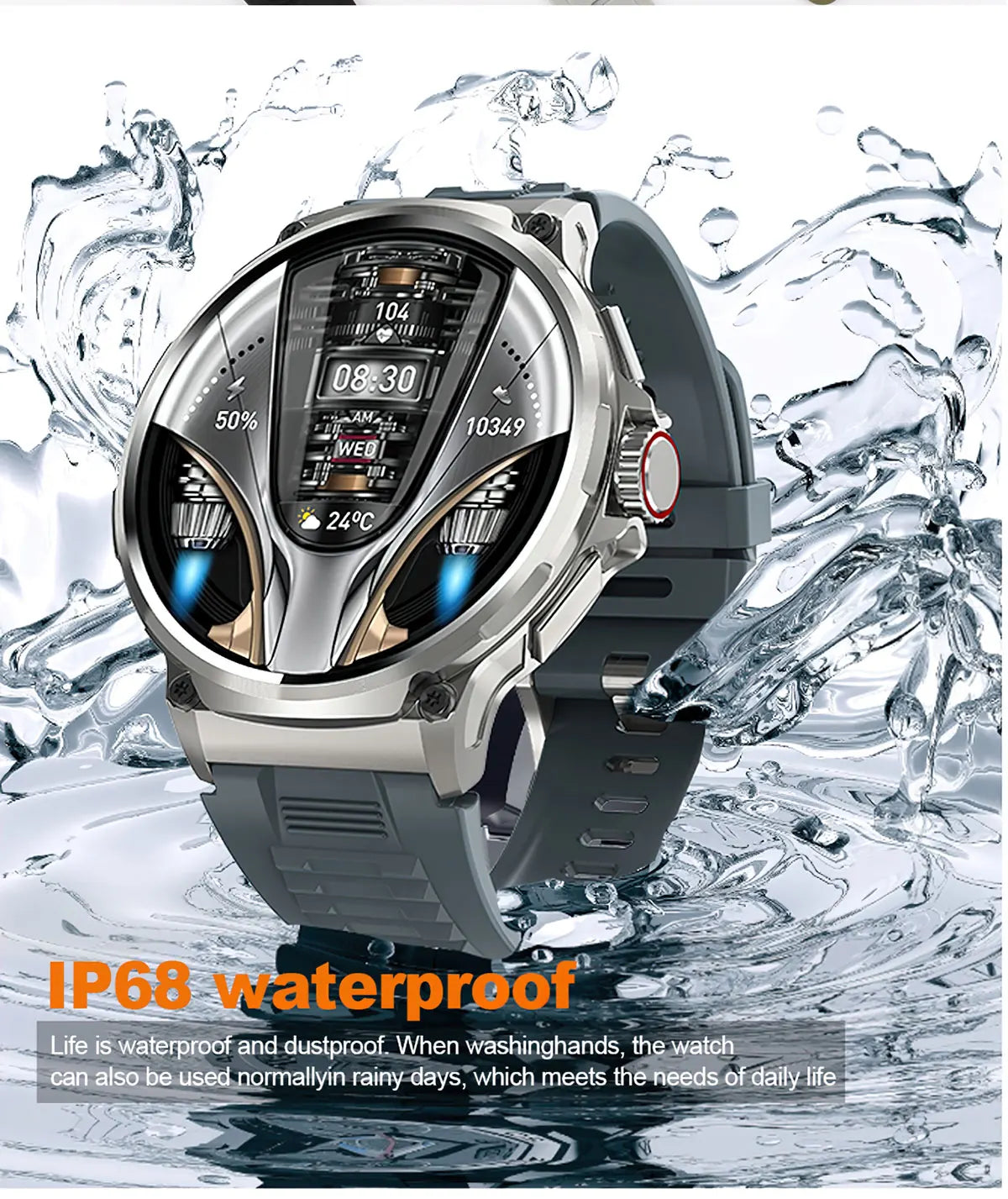 New Smart Watch Men 1.85-Inch HD Sports Bluetooth Call GPS Sports Fitness Tracker Heart Monitor 710mAh  Waterproof Smart watch