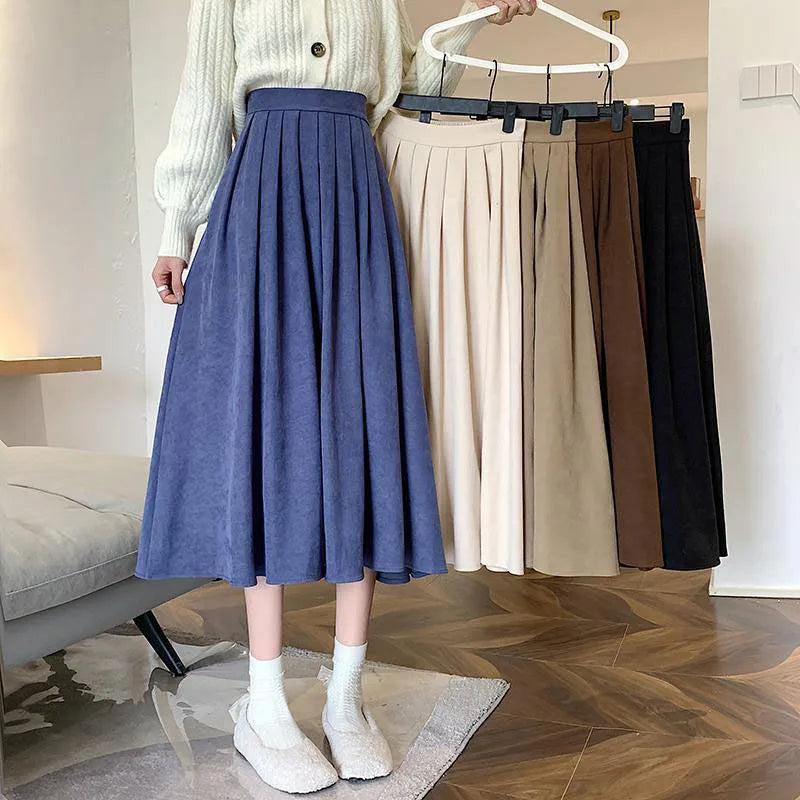 Rimocy Korean Elastic High Waist Pleated Skirt Woman Black Gray Short A-Line Skirts for Women 2023 Summer Jk Uniform Mini Skirt