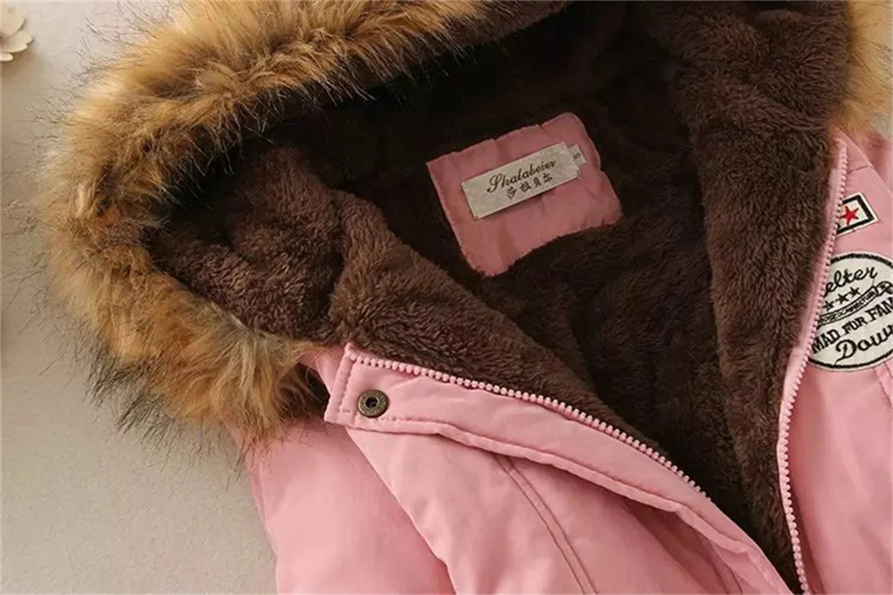 Fleece Lined Hood Down Jacket Winter Coat for Women Warm Drawstring Padded Parkas Korean Casual Streetwear Female Puffer Outwear