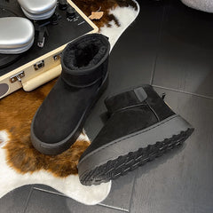 Women’s Winter Snow Boots – Thick sole, fleece-lined, short, warm, anti-slip.