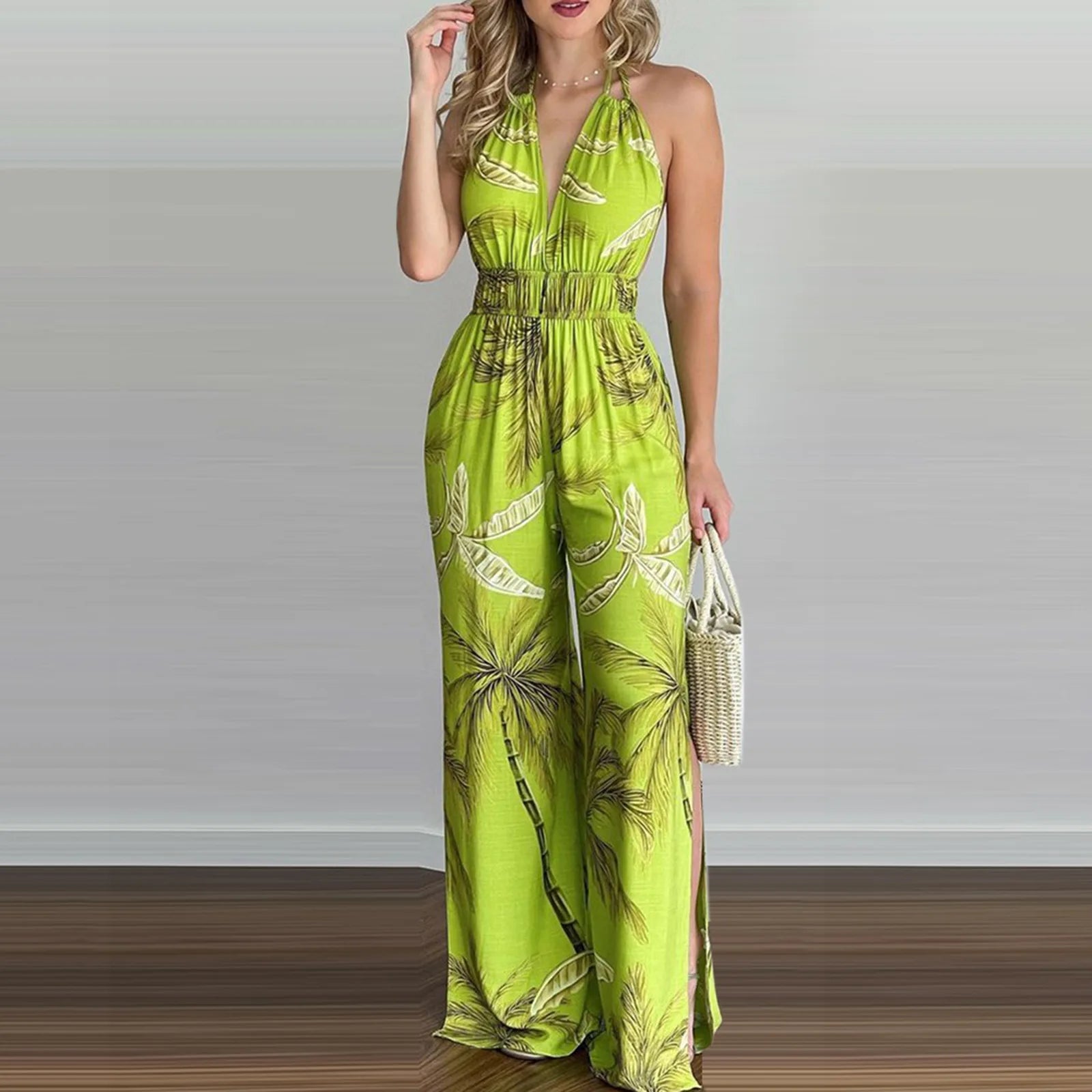 women's jumpsuit with v-neck