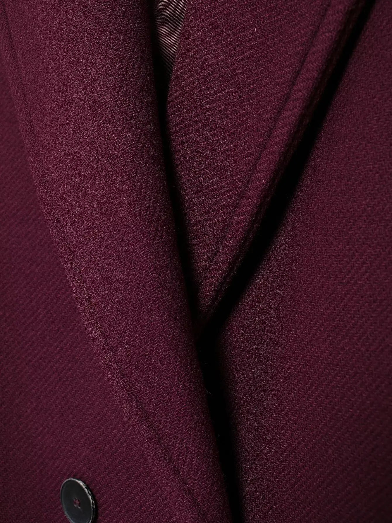 Burgundy Wool Blend Double-Breasted Coat – Autumn & Winter