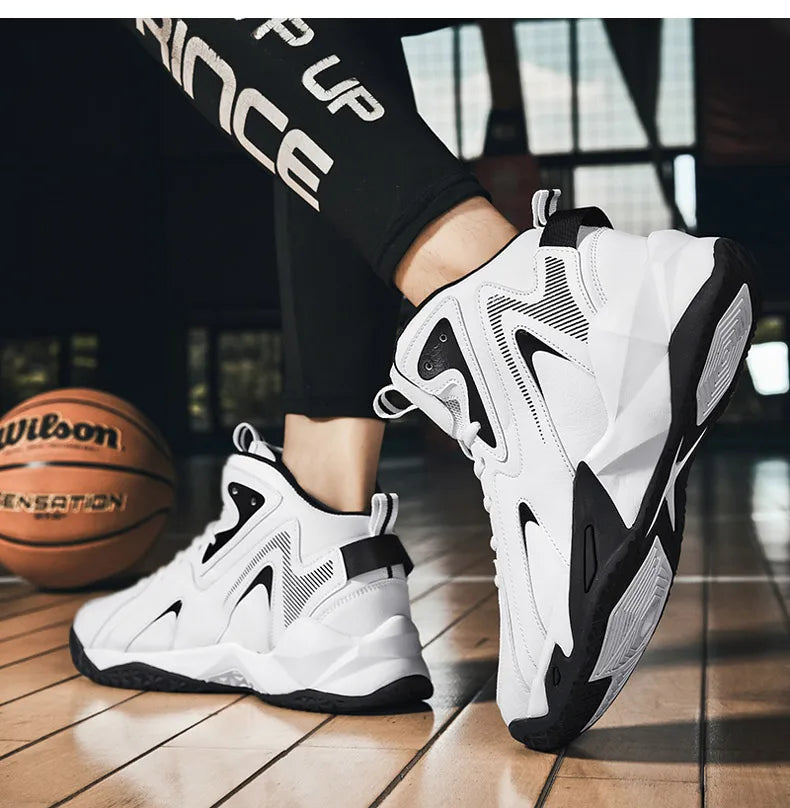 BXBR 2023  Men High-Top  Leather Basketball Shoes Training Sneakers Sport Shoes Big Size 48 49 50 51 Anti-Slip  basketball shoes