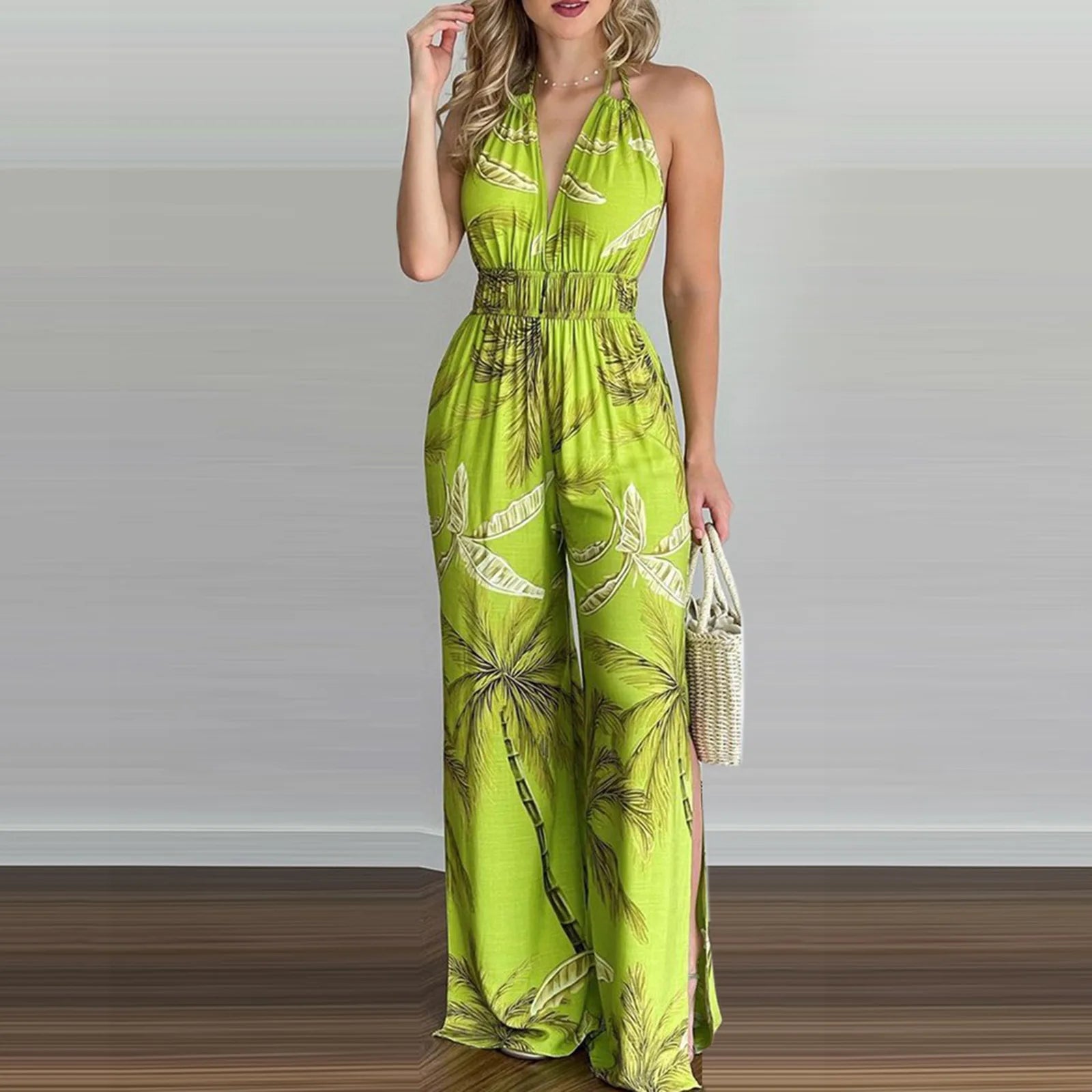 women's jumpsuit with v-neck