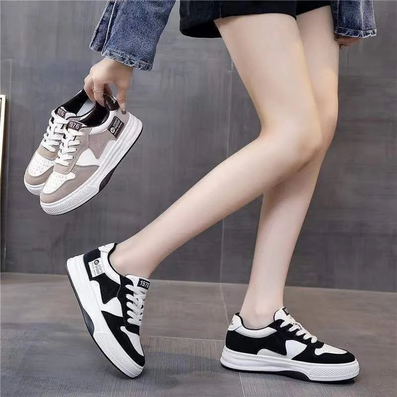 Summer Women's Small White Shoes 2024 New Thick Bottom Black Flat Ladies Sneakers Summer Fashion Anti-slip Women's Casual Shoes