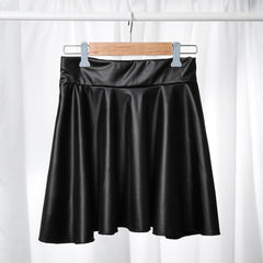 Women Faux Leather Short Skirts High Waist Elastic Mini Short Skirt Multipurpose For Skater Work Nightclub