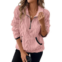 Oversized Fleece Half-Zip Sweatshirt – Autumn & Winter