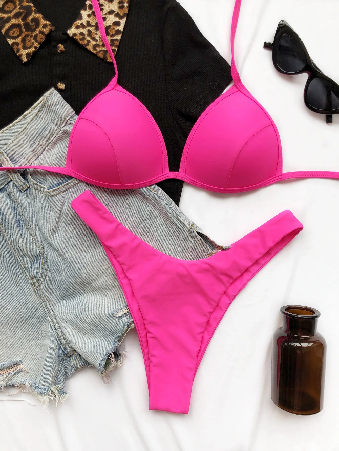 Sexy Triangle Bikini — Hard Cup, Micro Two-Piece Swimwear.