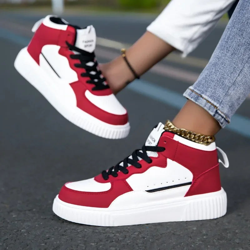 Women’s high-top sneakers, lightweight and durable. Sporty style.