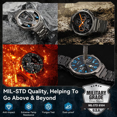 New Smart Watch Men 1.85-Inch HD Sports Bluetooth Call GPS Sports Fitness Tracker Heart Monitor 710mAh  Waterproof Smart watch