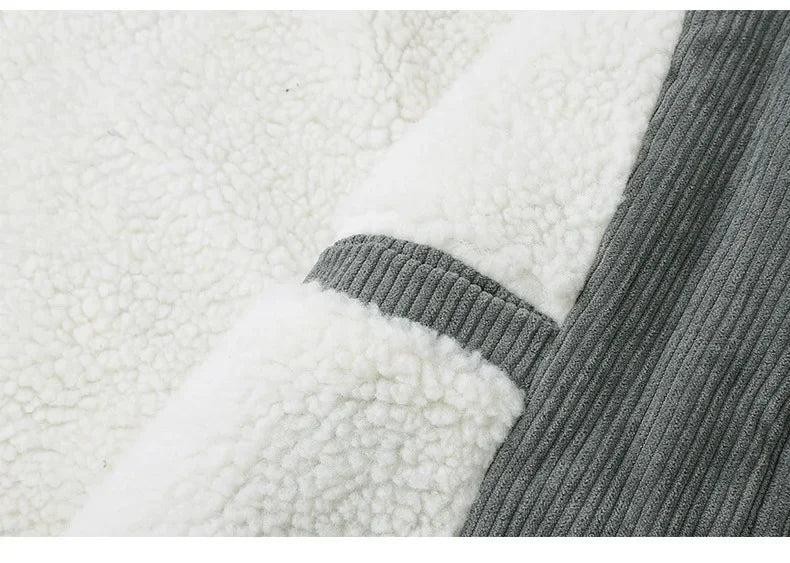 Men’s Corduroy Jacket – Thickened, warm, flocked lining, stylish and lightweight.