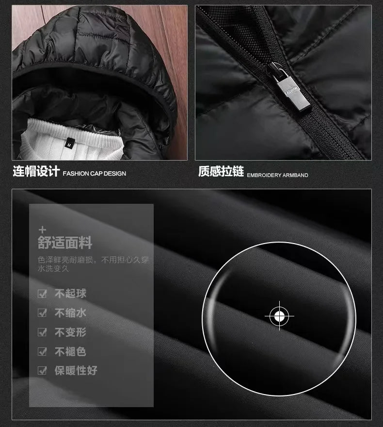 Autumn And Winter Men's Oversized Coat Thick Coat Outdoor Winter Men's Warm Zipper Street Style Coat Plus Size Jacket