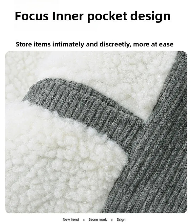 Men’s Corduroy Jacket – Thickened, warm, flocked lining, stylish and lightweight.