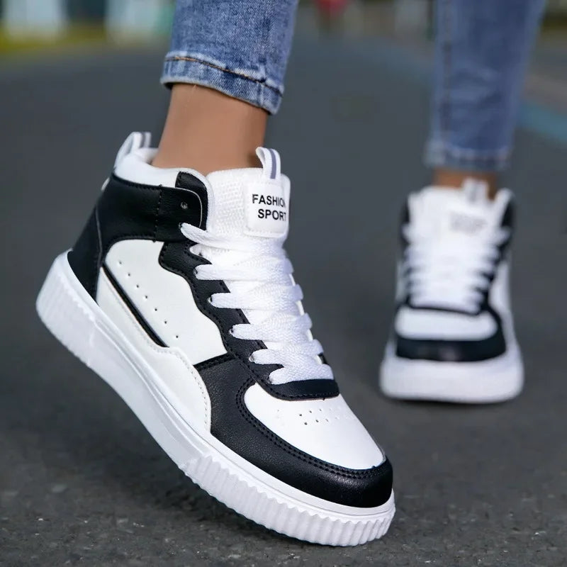 Women’s high-top sneakers, lightweight and durable. Sporty style.