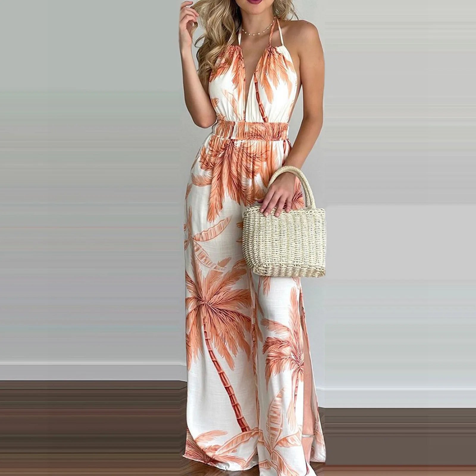 women's jumpsuit with v-neck