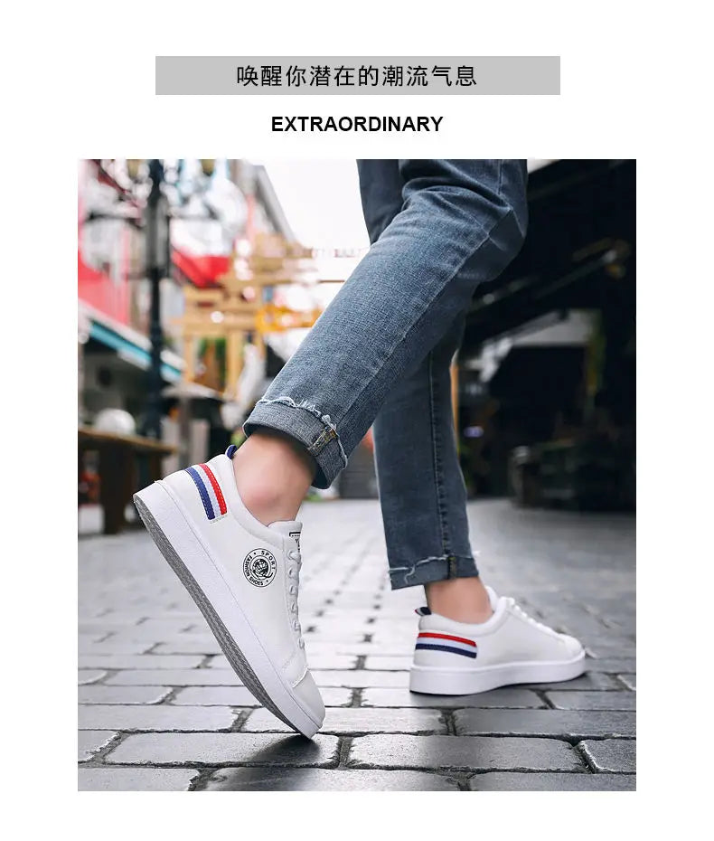 White Sneaker Faux Leather Boots Men's Winter Warm Boot Shoes Man High Top Sneaker Tenis Masculino Travelling Boots Waterproof