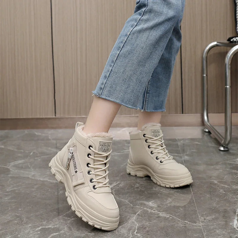 Winter Snow Boots for Women Casual High-top Shoes Warm Womens Sneakers Platform Ankle Boots Plus Size 45 Zapatillas De Mujer New