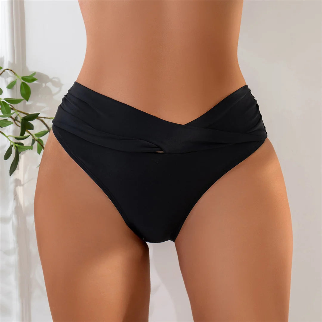 Scrunch Bikini Bottom | High Waist Brazilian Thong Style