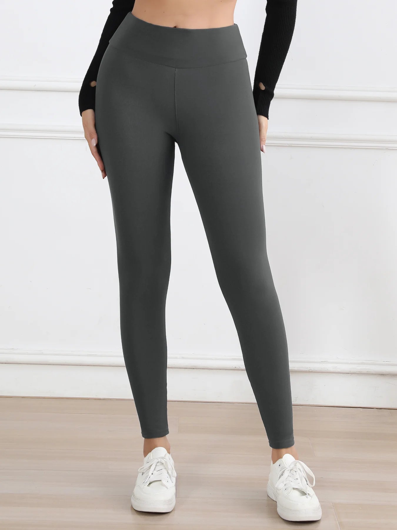 High-Waist Fleece Velvet Leggings – Autumn & Winter
