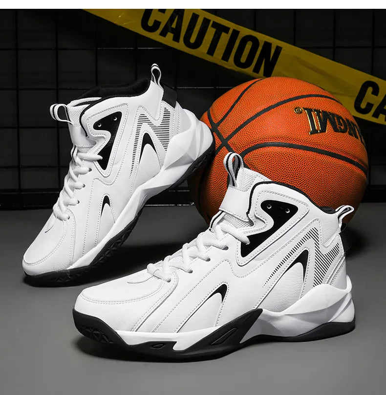 BXBR 2023  Men High-Top  Leather Basketball Shoes Training Sneakers Sport Shoes Big Size 48 49 50 51 Anti-Slip  basketball shoes