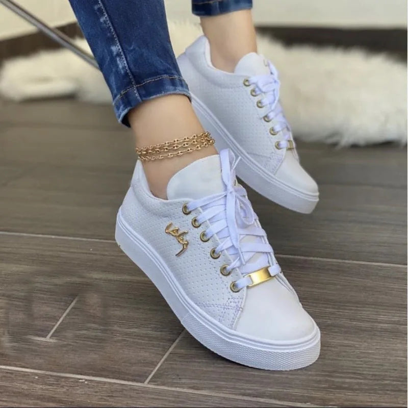 Vulcanized Shoes Women New 2023 Casual Sneakers Fashion Flat Lace Up Outdoor Walking Sport  Plus Size 43 Zapatillas Mujer