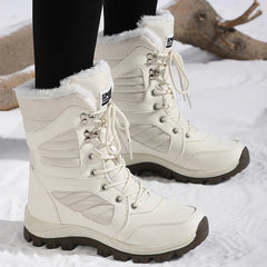 Women’s Winter Waterproof High-Top Snow Boots – Warm, Thick Lining