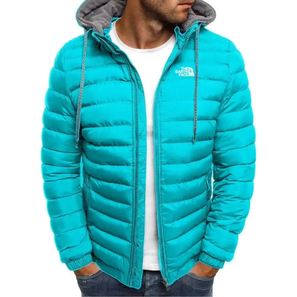 Men’s Winter Jacket – Warm, insulated, slim-fit, hooded, zipper, casual and stylish.