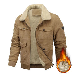 Men’s Corduroy Jacket – Thickened, warm, flocked lining, stylish and lightweight.