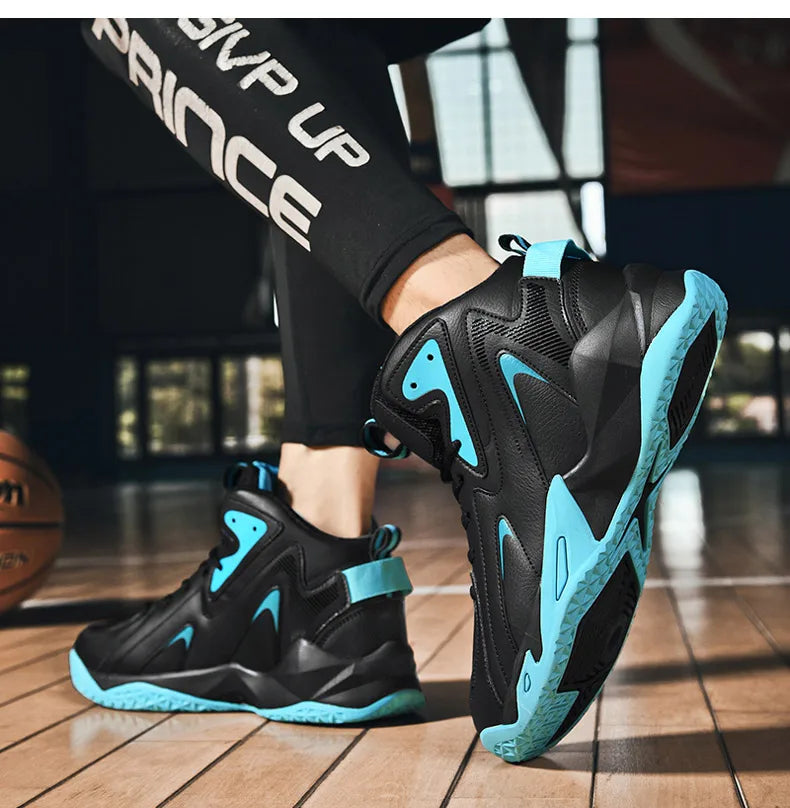 BXBR 2023  Men High-Top  Leather Basketball Shoes Training Sneakers Sport Shoes Big Size 48 49 50 51 Anti-Slip  basketball shoes